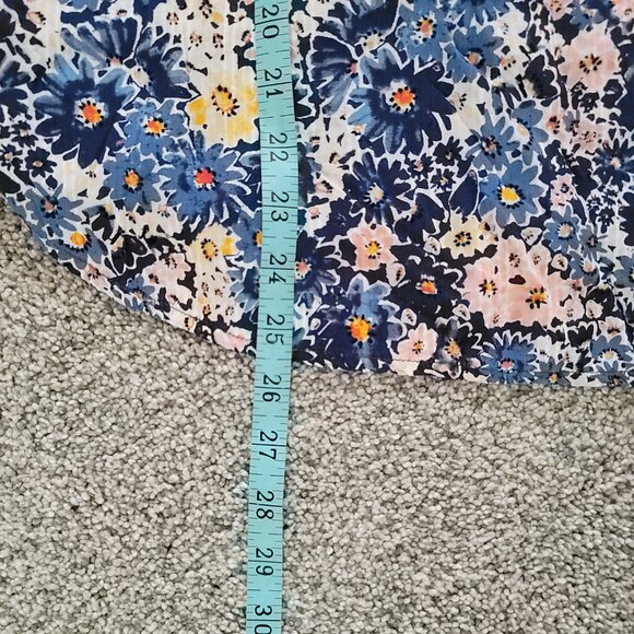Loft Blouse Womens Medium Blue Floral Print Casual - Picture 7 of 9